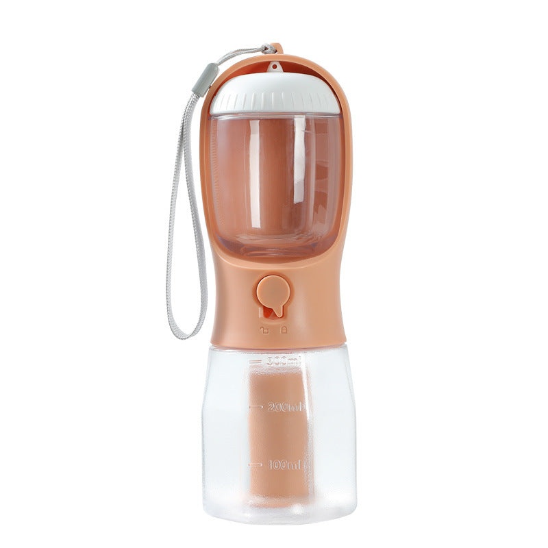 Pet Multifunctional Water Bottle 3 in 1 Portable Pet Water Bottle with Food Container and poop bag eprolo