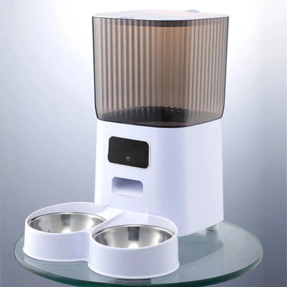 5L Smart Double Bowl Cat Feeder with Camera — Feed Your Pet From Anywhere