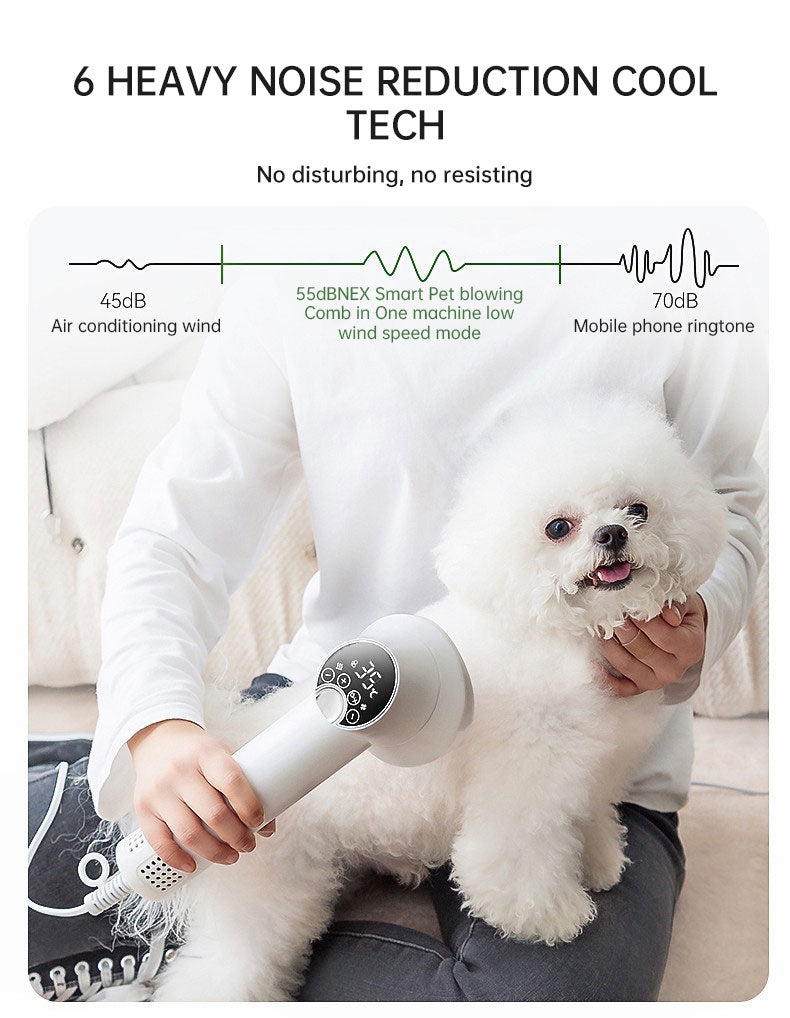 2-in-1 Smart Pet Hair Dryer & Grooming Comb — Dry & Detangle Without the Drama