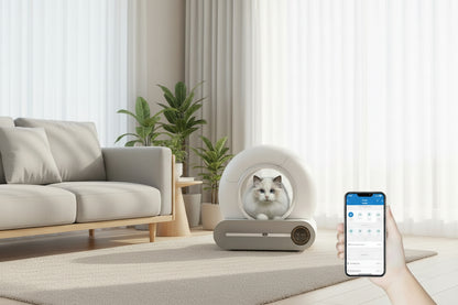 Automatic cleaning, eliminates odors, supports WiFi application control, intelligent automatic cat litter box with padding eprolo