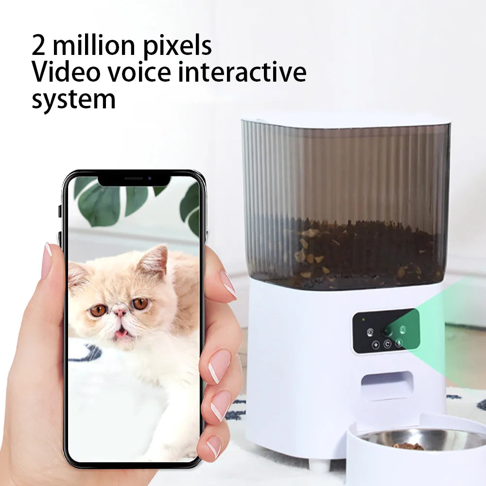 5L Smart Double Bowl Cat Feeder with Camera — Feed Your Pet From Anywhere
