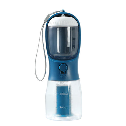 Pet Multifunctional Water Bottle 3 in 1 Portable Pet Water Bottle with Food Container and poop bag eprolo