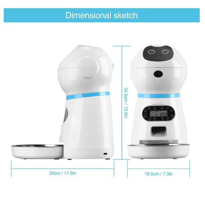3.5L Automatic Robot Pet Feeder (Stainless Steel) eprolo