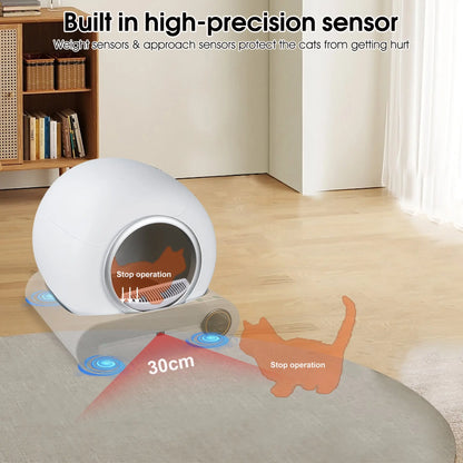 Automatic cleaning, eliminates odors, supports WiFi application control, intelligent automatic cat litter box with padding eprolo
