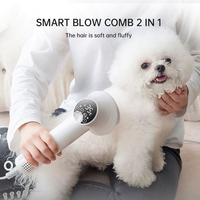 2-in-1 Smart Pet Hair Dryer & Grooming Comb — Dry & Detangle Without the Drama