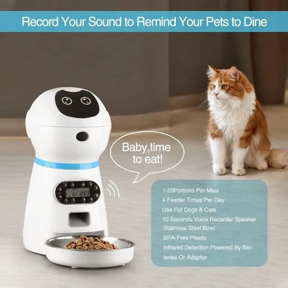 3.5L Automatic Robot Pet Feeder (Stainless Steel) eprolo