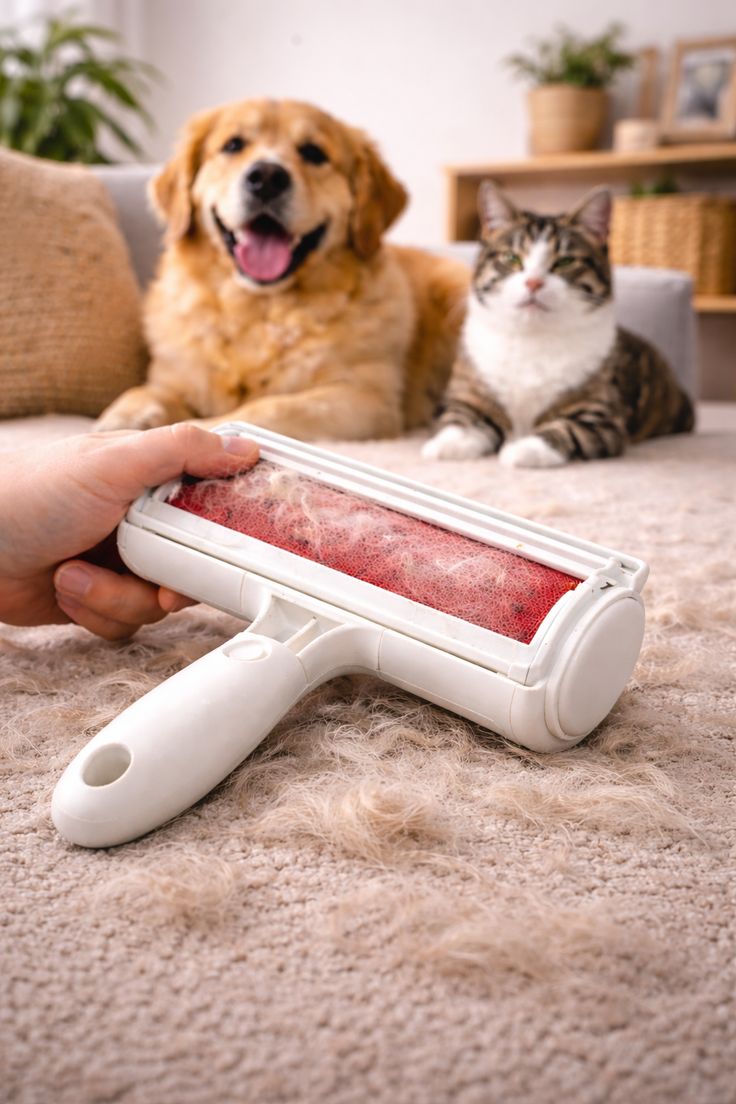 Self-Cleaning Pet Hair Remover Roller — No Refills, No Waste, No More Fur