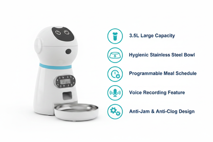 Benefits — 3.5L Automatic Robot Pet Feeder (Stainless Steel)