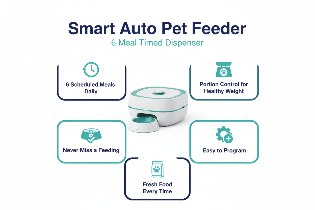 Benefits — Smart Auto Pet Feeder 6 Meal Timed Dispenser