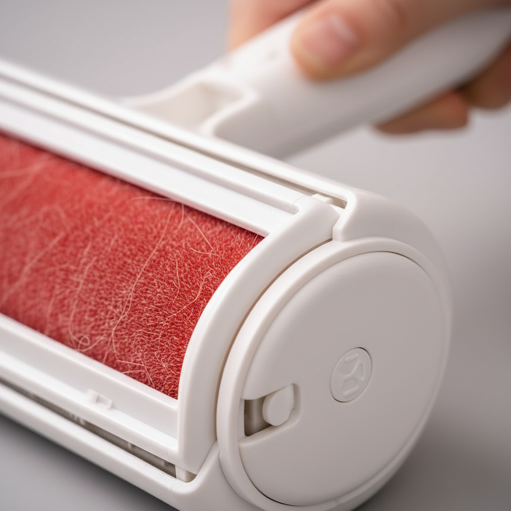 Close-up — Roller head and self-clean mechanism detail