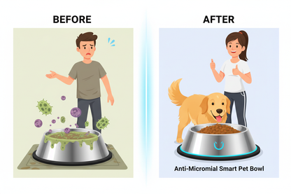 Problem/Solution — Dirty bowl vs Anti-Microbial Smart Pet Bowl