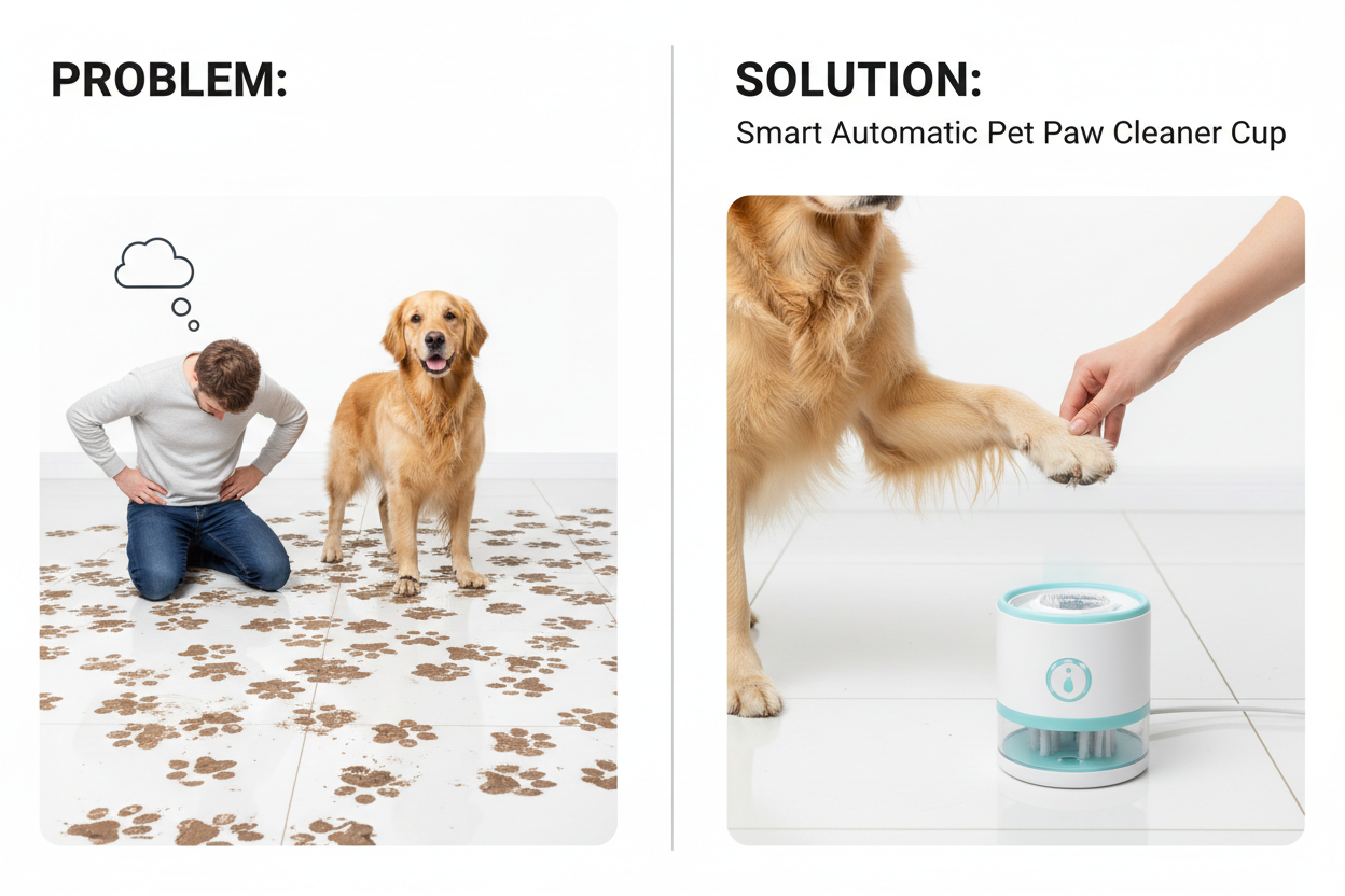 Problem/Solution — Muddy paw prints vs clean paws