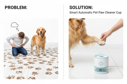 Problem/Solution — Muddy paw prints vs clean paws